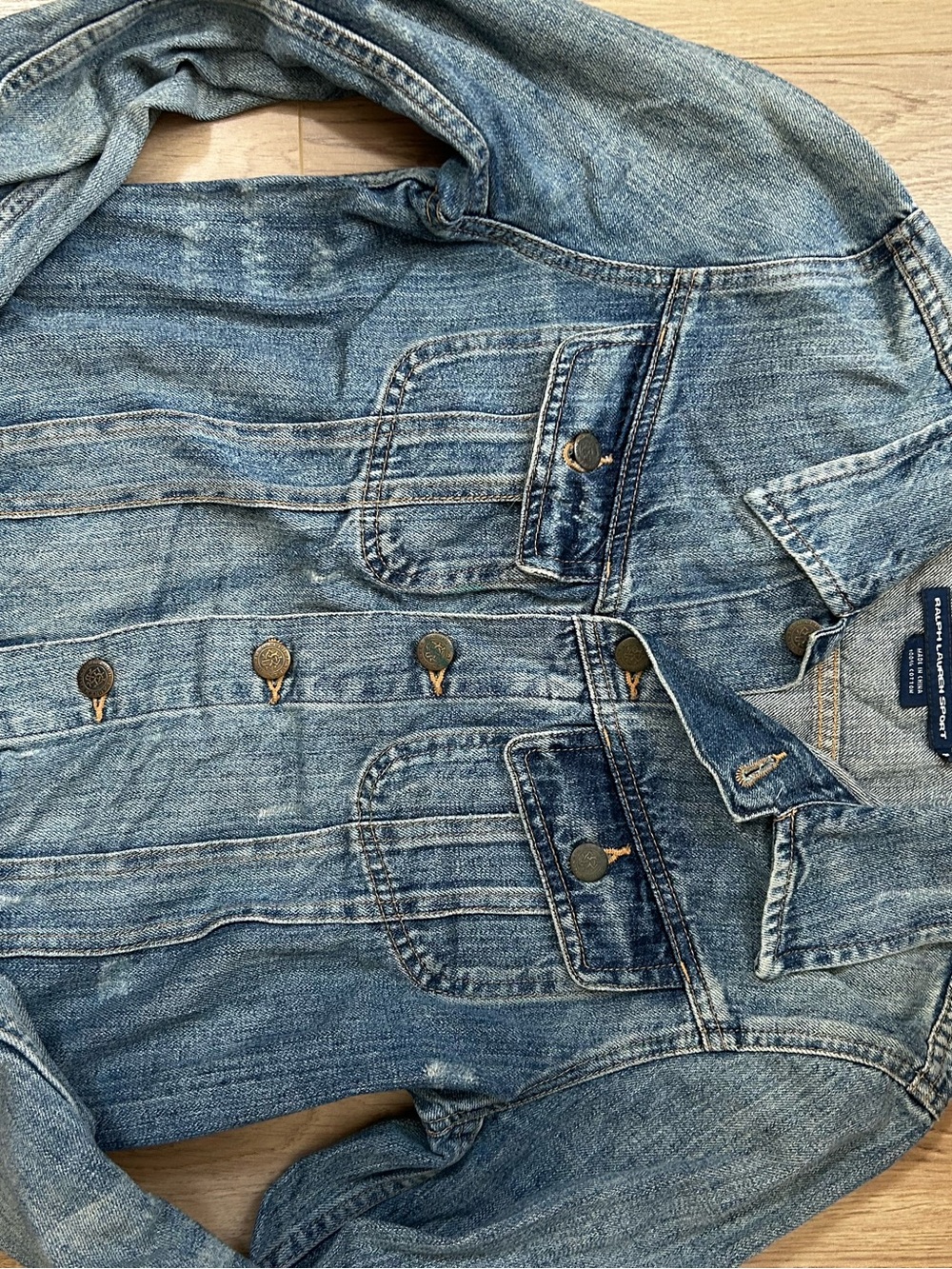 Ralph Lauren Light Blue Washed Cropped Denim Jacket